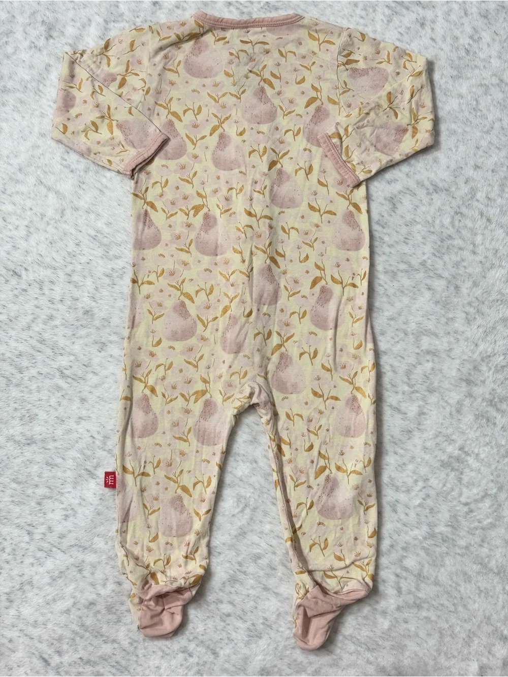 Magnetic Me Pink Floral Botanical Footie Sleeper 6-9M Baby Girl Modal Blush Gold